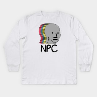 NPC Wojak Meme Kids Long Sleeve T-Shirt